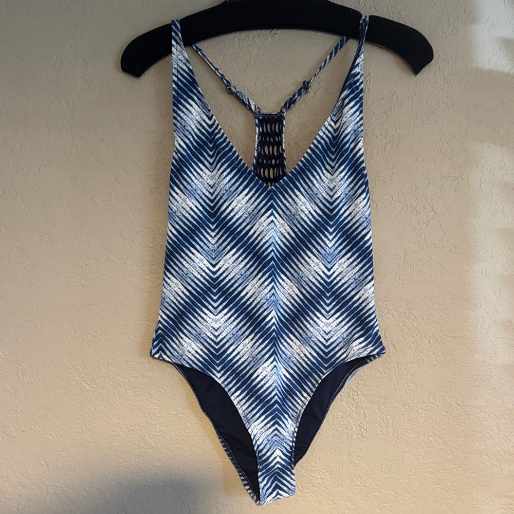 Rip Curl Blue and White One Piece Swimsuit